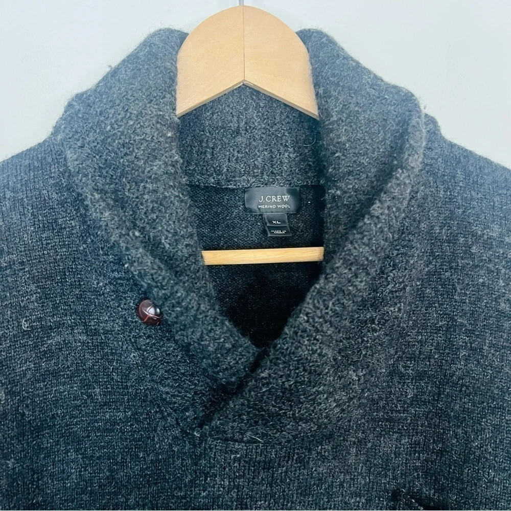 J. Crew Gray Merino Funnel Neck Pullover Sweatshirt XL